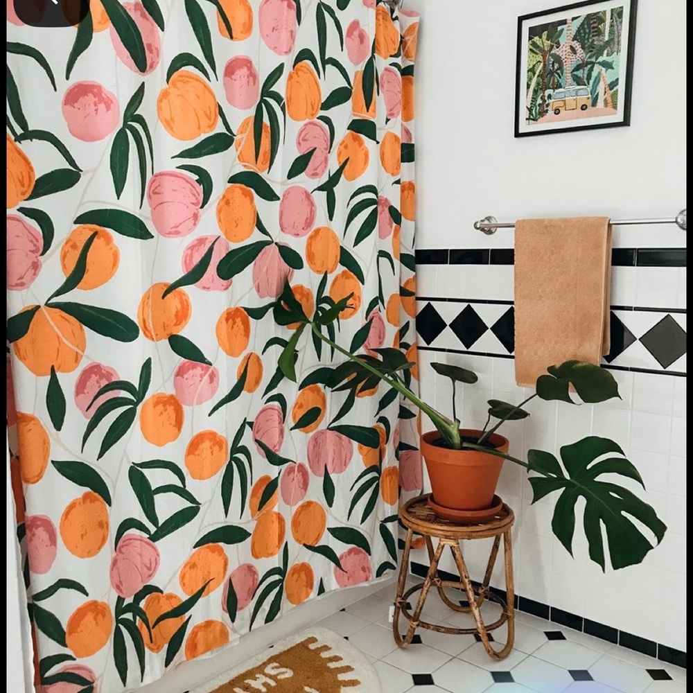 Urban Outfitters Peach Shower Curtain
